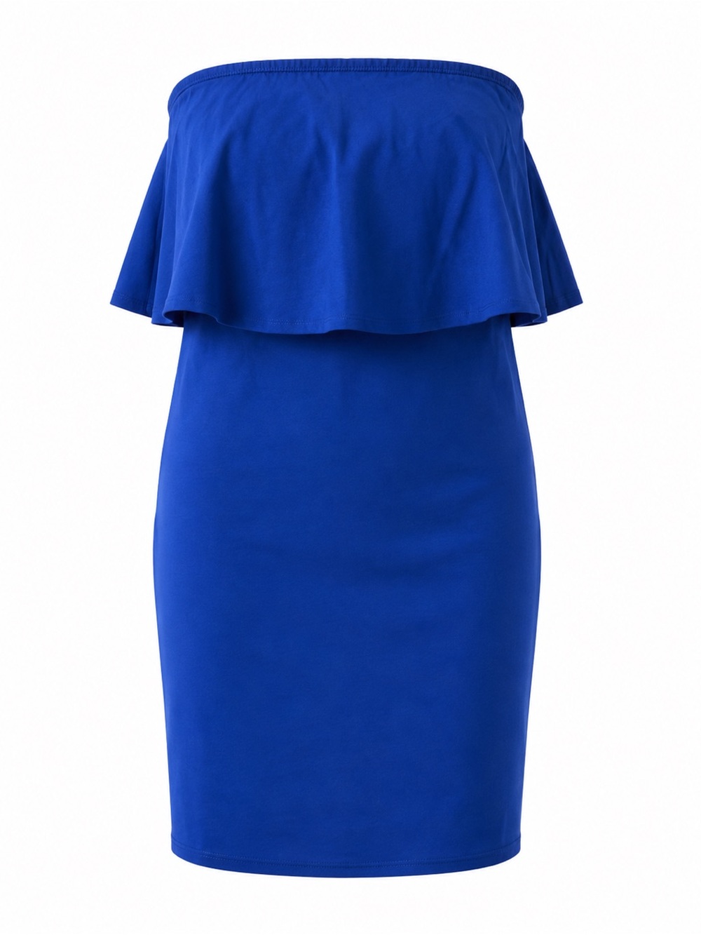 Strapless Blue Ruffle Dress Size L Rolla Coster Rayon Blend